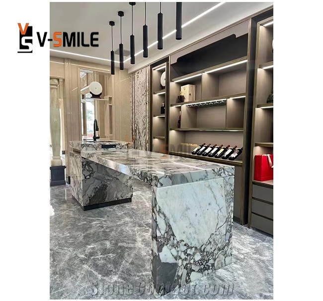 Luxury Stone Elephant White Marble Round Table Tops