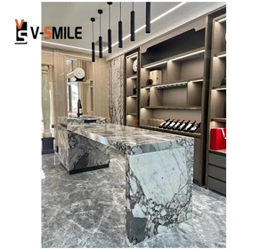 Luxury Stone Elephant White Marble Round Table Tops