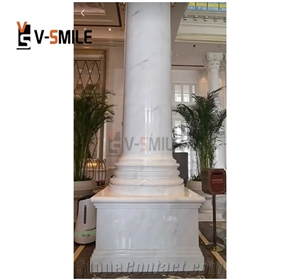 New Ariston White Marble Round Shape Dining Table Marble Top