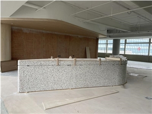 Curving Terrazzo Reception Desk, Optimustone Customized Design
