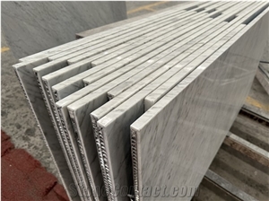 Carrara White Marble Tile Laminated With Honeycomb Backing