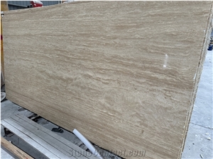 Turkey Romano Travertine Slab Laminated Honeycomb Backing
