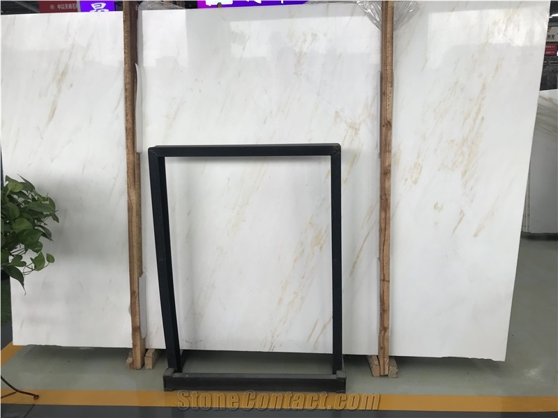 Ariston Gold White Marble Slab Tile For Wall And Floor