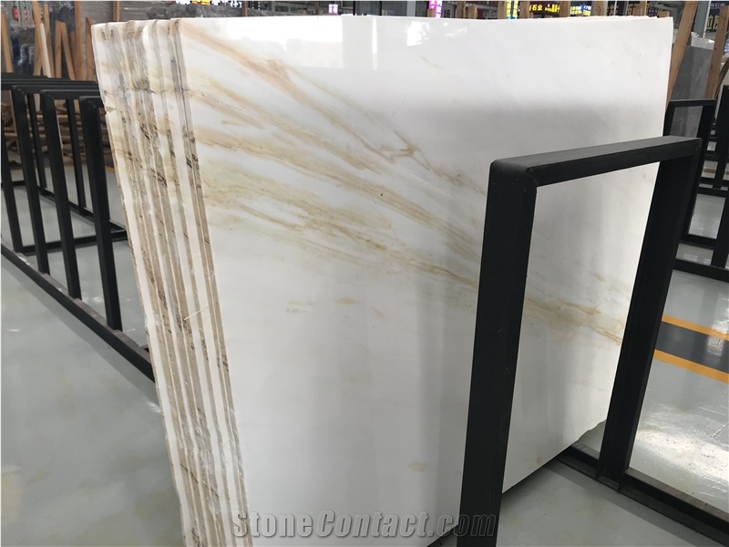 Ariston Gold White Marble Slab Tile For Wall And Floor