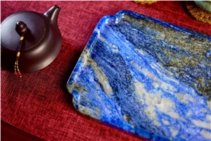 Blue Sodalite Stone Tea Trays Utensil For Tea Sets