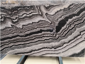 Brazil Agata Black Granite Slab Tile Good For Wall And Floor