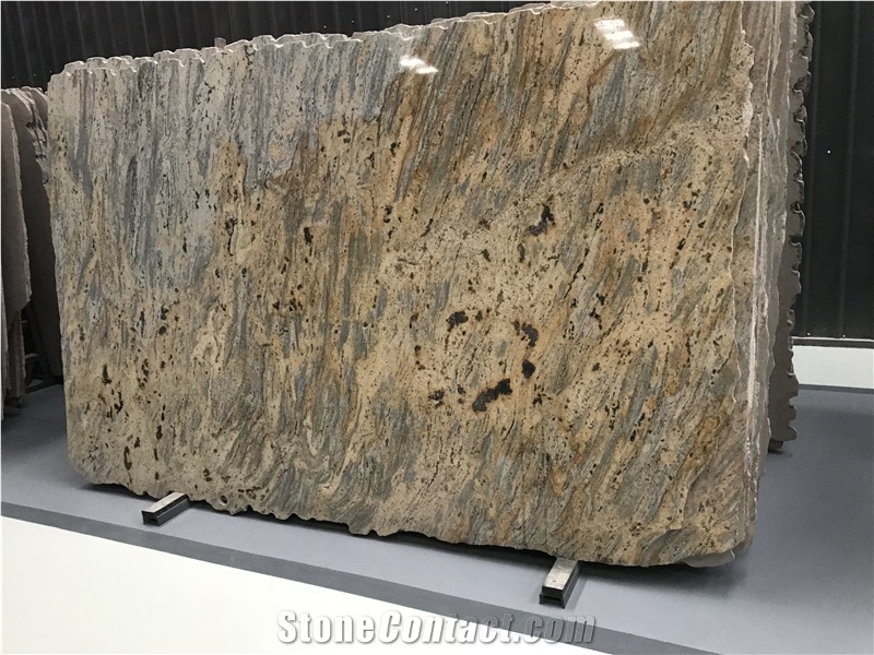 Brazil Amarillo Jaguar Granite Slab Tile For Wall And Floor