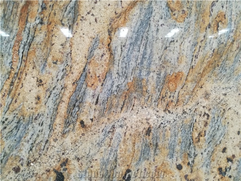 Brazil Amarillo Jaguar Granite Slab Tile For Wall And Floor