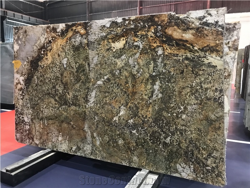 Brazil Atlas Green Granite Slab Tile For Wall And Floor