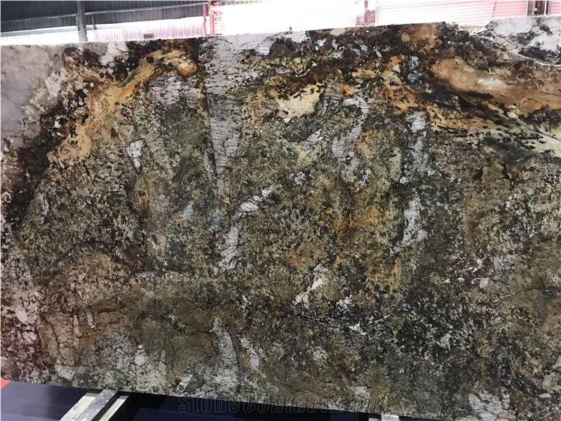 Brazil Atlas Green Granite Slab Tile For Wall And Floor
