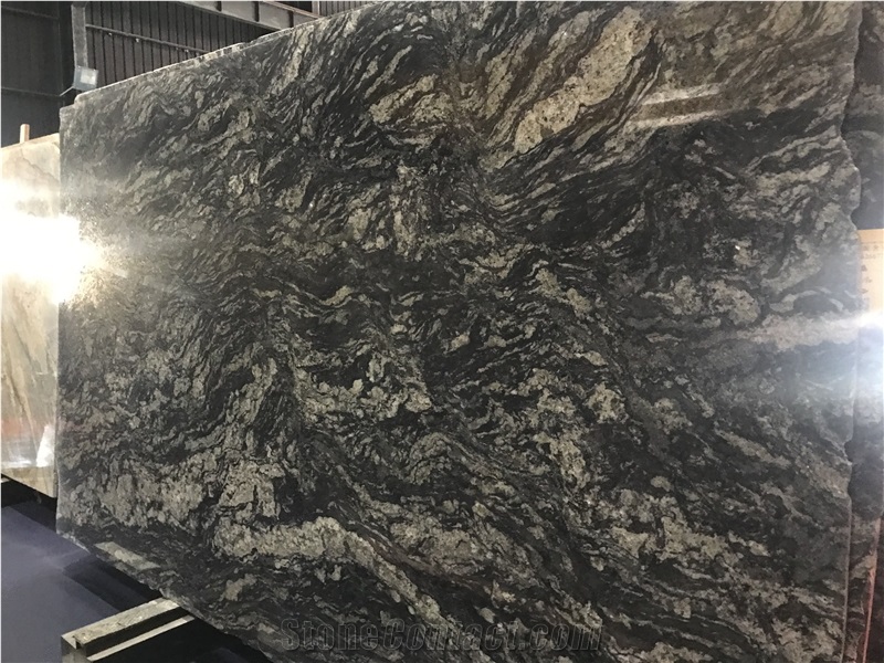 Brazil Black Storm Granite Slabs Tiles
