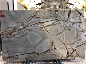 Brazil Blue Roma Impresson Quartize Slab Tile