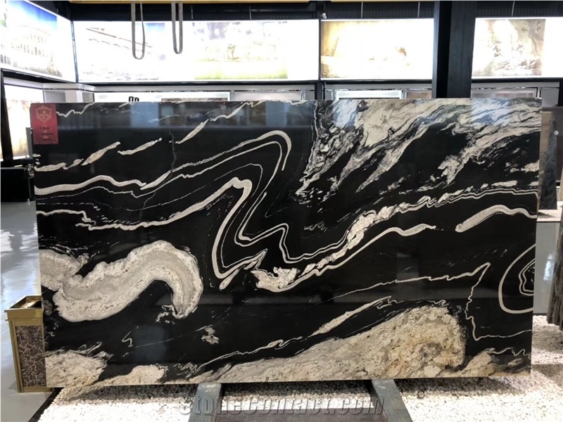 Brazil Copacabana Black Quartize Slab Tile