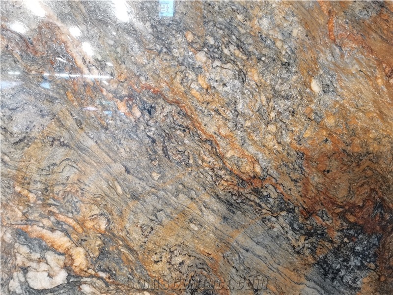 Brazil Golden River Granite Slab Tile
