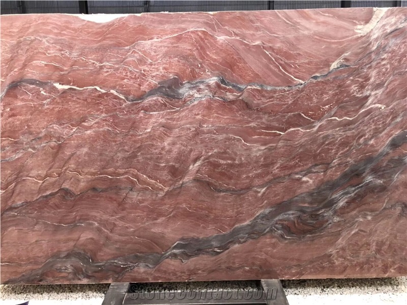 Brazil Revolution Wave Quartzite Red Slab Tile
