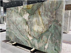 Brazil Royal Emerald Green Quartize Slab Luxury Quartize