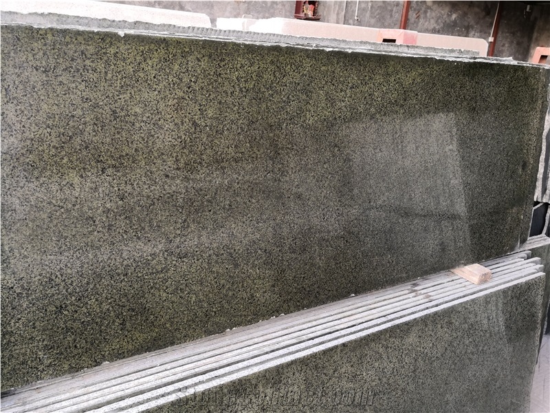 China New Verde Green Granite Polished Slab Tile
