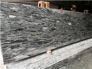 China Sea Wave Green Granite Slab Tile