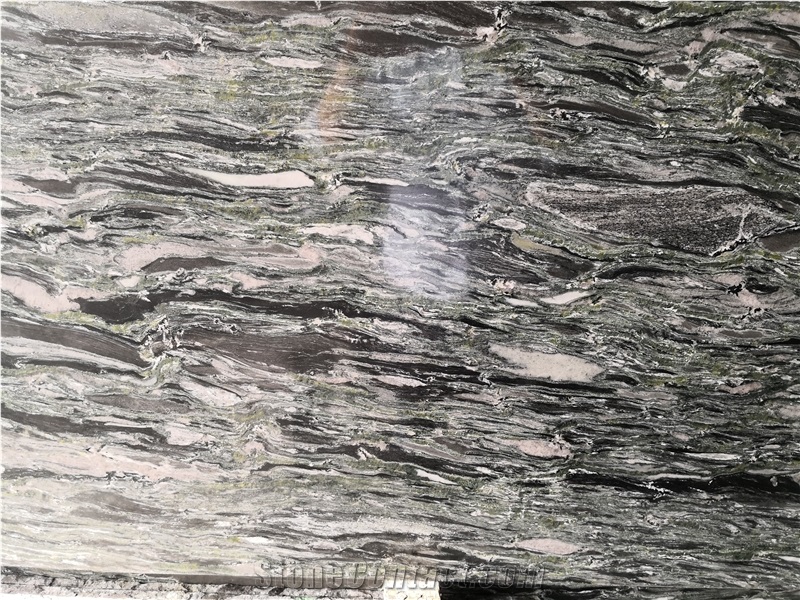 China Sea Wave Green Granite Slab Tile