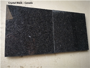 Crystal Black Canada Black Granite Slab Tiles