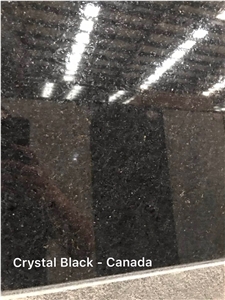 Crystal Black Canada Black Granite Slab Tiles