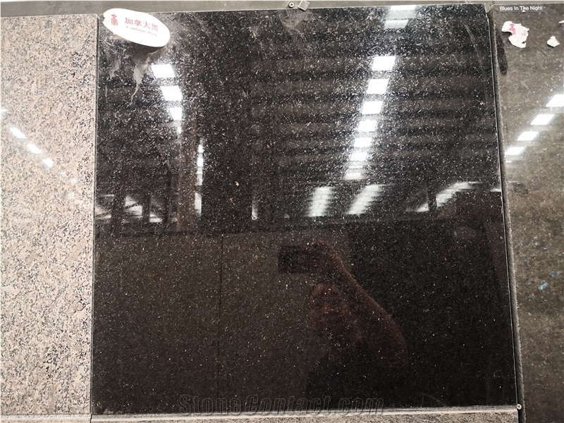 Crystal Black Canada Black Granite Slab Tiles