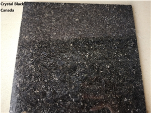 Crystal Black Canada Black Granite Slab Tiles