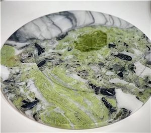 Ice Green Marble Plate Trays Dessert Serving Plate Ice Green Marble Plate Trays Dessert Serving Plate