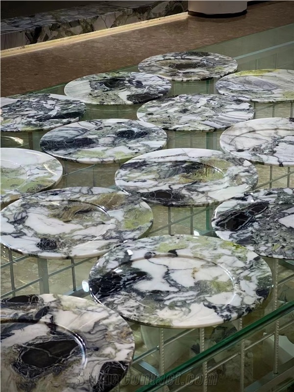 Ice Green Marble Plate Trays Dessert Serving Plate