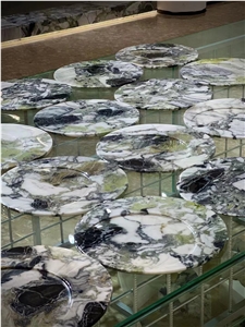 Ice Green Marble Plate Trays Dessert Serving Plate