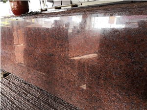Indian Red Pearl Granite, India Polished Granite Slab Tile