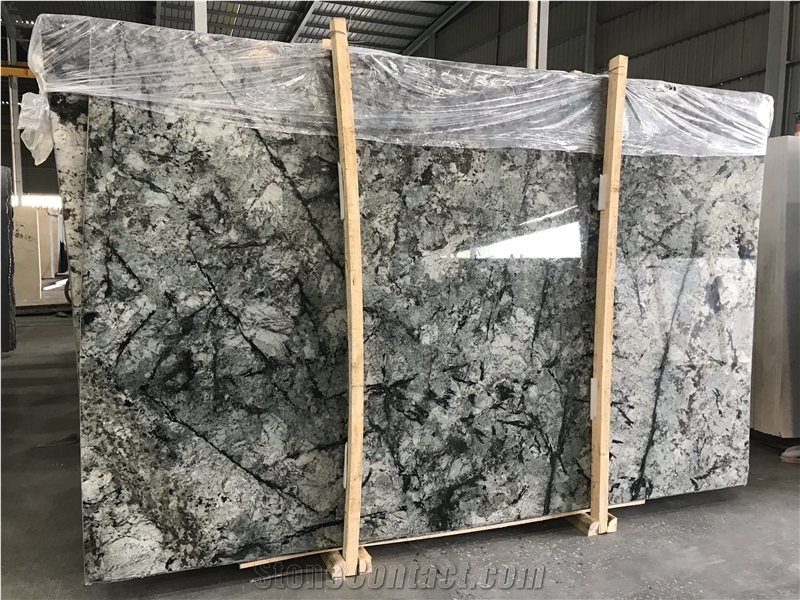 New Peacock Green Granite Polished Slabs
