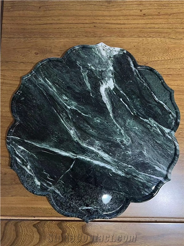 Prada Green Marble Flower Plate Tea Tray Kitchen Utensil