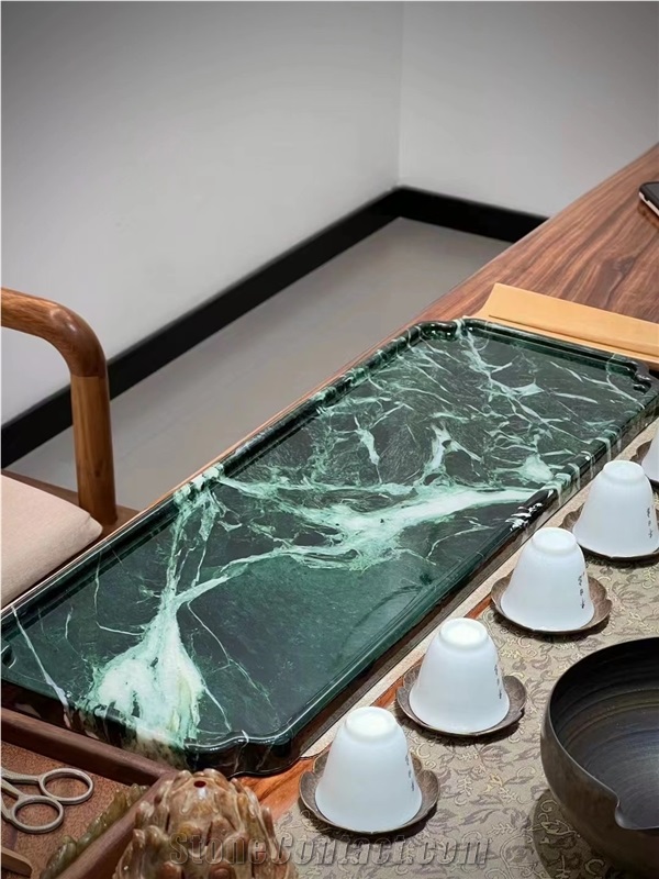 Prada Green Marble Tea Trays Utensil For Tea Sets