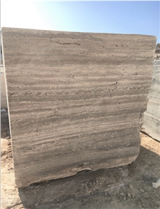 Light Silver Travertine Block