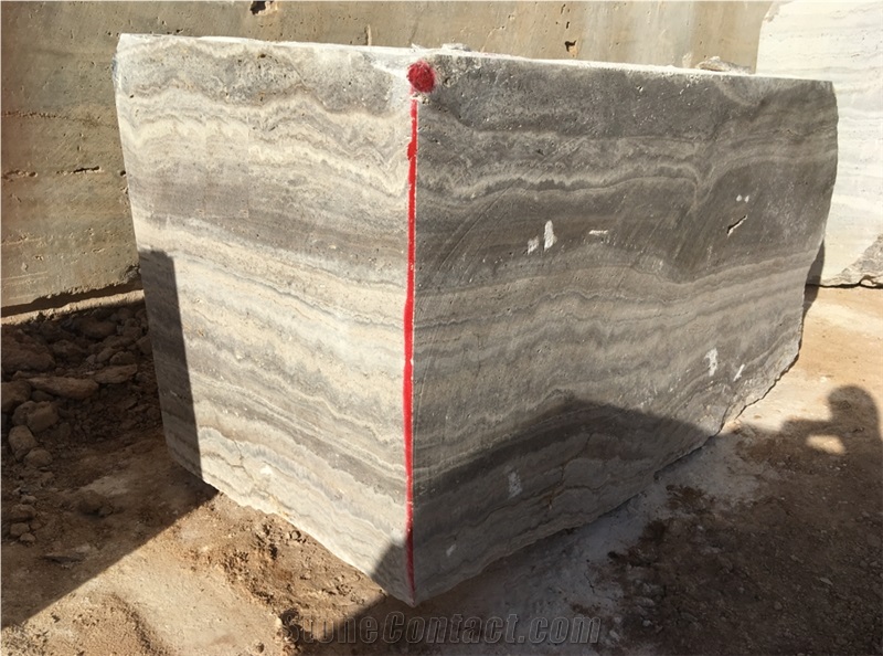 Light Silver Travertine Block
