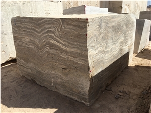 Light Silver Travertine Block