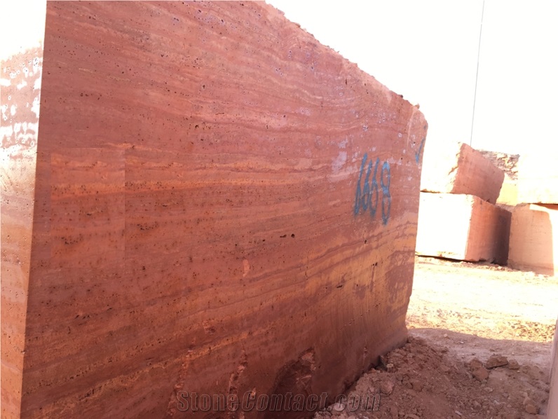 Red Travertine Blocks
