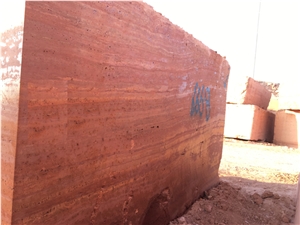 Red Travertine Blocks