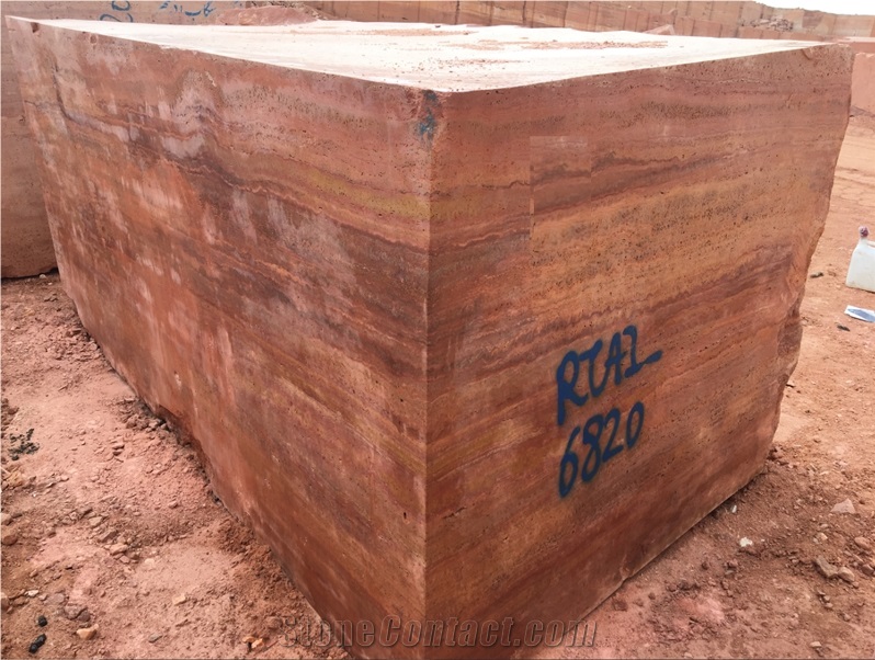 Red Travertine Blocks