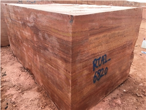 Red Travertine Blocks