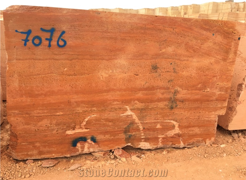Red Travertine Blocks