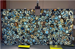 Blue Agate Semiprecious Stone Slabs
