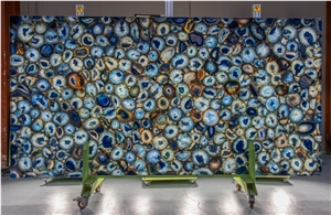 Blue Agate Semiprecious Stone Slabs