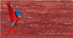 Red Soraya Travertine Slabs And Tiles