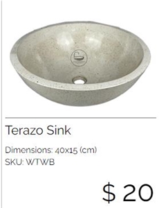 Terrazzo Sink 40X15cm