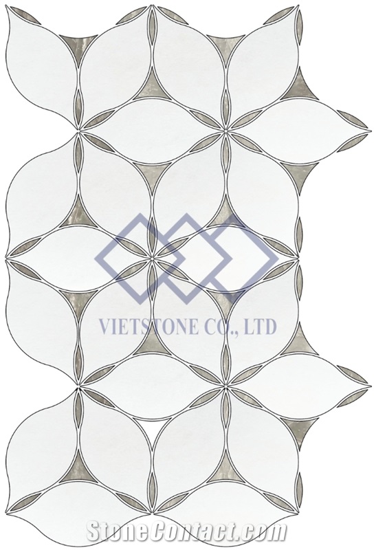 Milk White Marble Mosaic Pattern