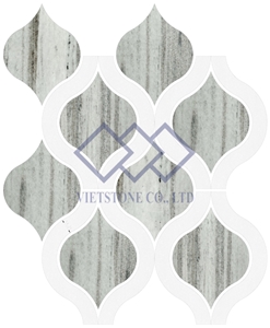 Milk White Marble Waterjet Mosaic Pattern