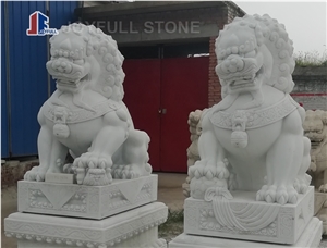 Stone Foo Dog Statues, Fu Dog Sculpture