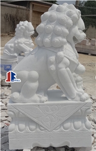 Stone Foo Dog Statues, Fu Dog Sculpture